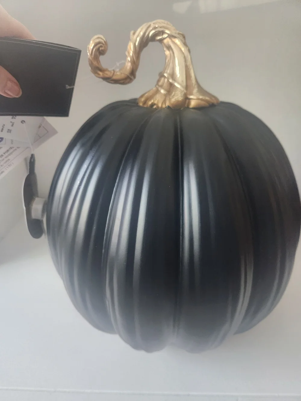 Christian Siriano Black and Gold LED Pumpkin Lantern Gothic 12 X 15 Rare